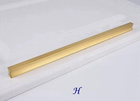 Solid Brass Cabinet Pulls, Simple Minimalism, Brushed Gold, Kitchen Hardware