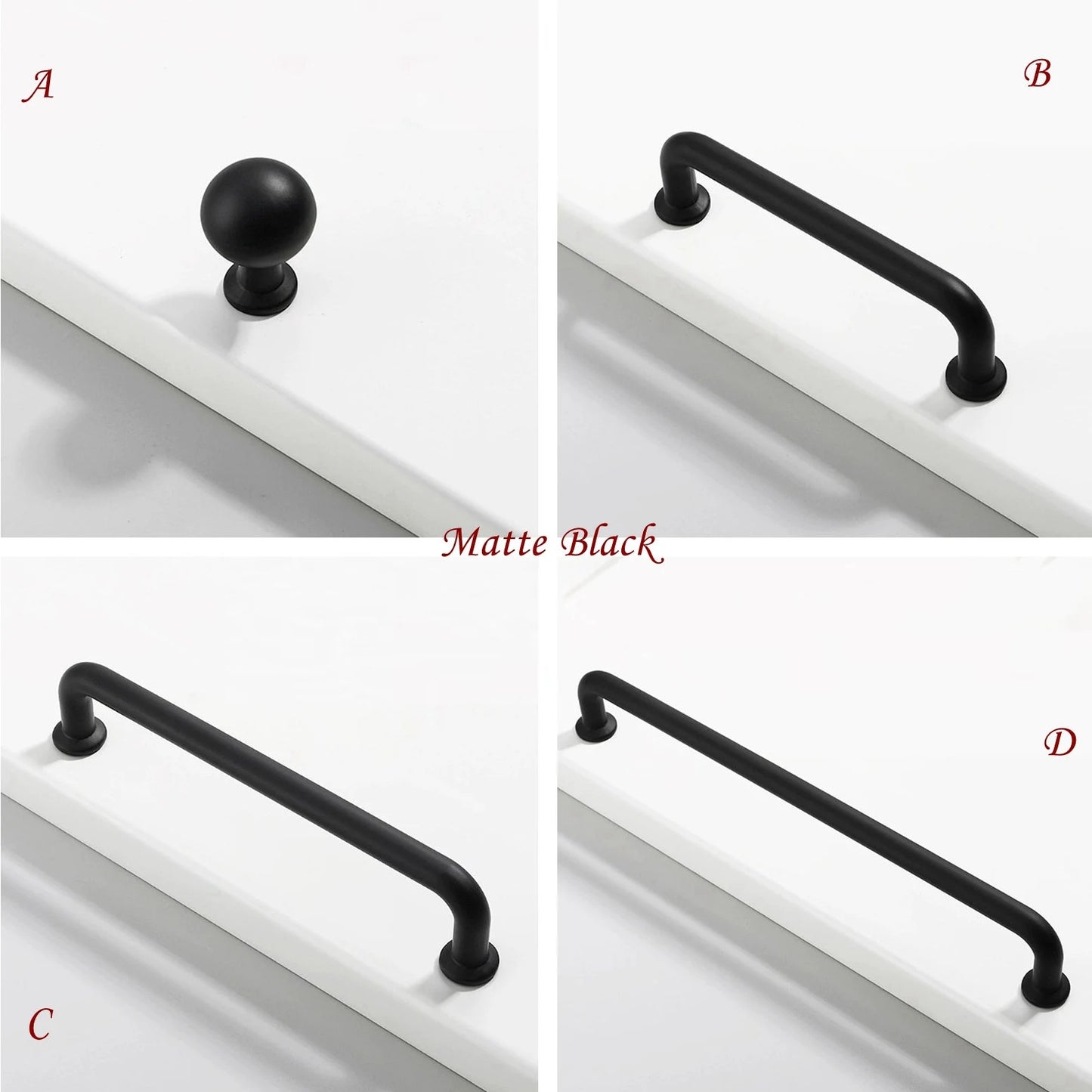 3.75" 5" 7.5" Slim Wire Cabinet Handles, Polished Gold, Brushed Gold, Matte Black