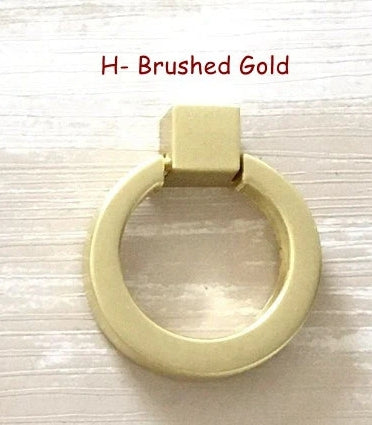 Ring Drawer Pull Cabinet knobs, Gold, Nickel, Bronze, Black
