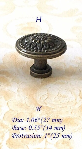 Antique Bronze Drawer Knob, Cabinet Pulls Hardware, Vintage Look