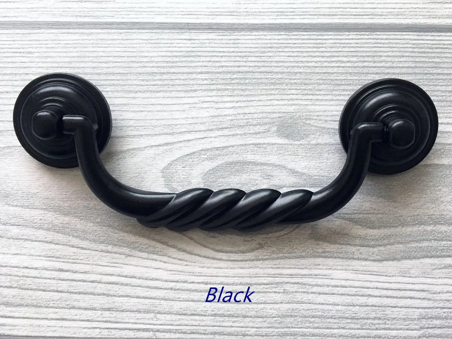 4.5" Drawer Pull Drop Bail, Vintage Style, Antique Pewter Black Bronze