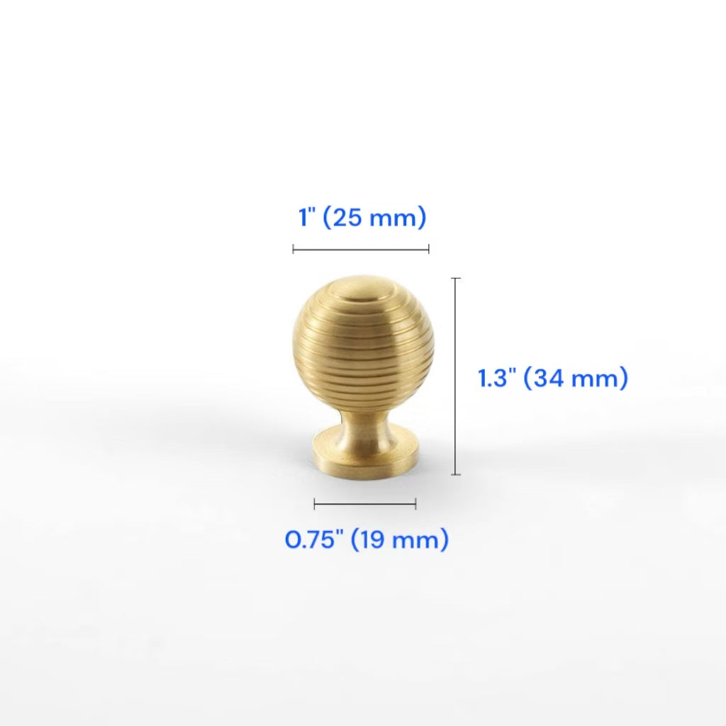 Brushed Brass Cabinet Bar Pull 96 128 160 224 mm | Beehive Dresser Knob | Pendant Teardrop Pull