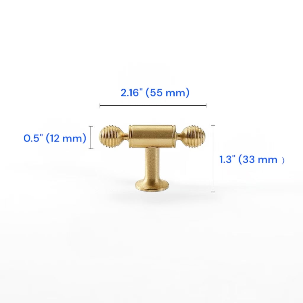 Brushed Brass Cabinet Bar Pull 96 128 160 224 mm | Beehive Dresser Knob | Pendant Teardrop Pull