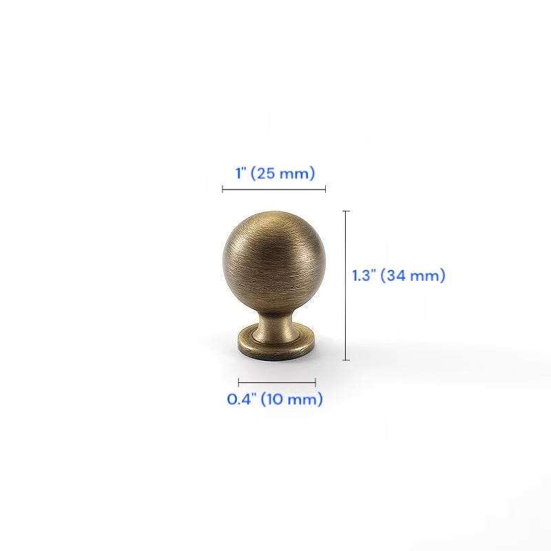 Antique Bronze Cabinet Bar Pull 96 128 160 224 mm|Brass Drawer Ball Knob for Retro Decor