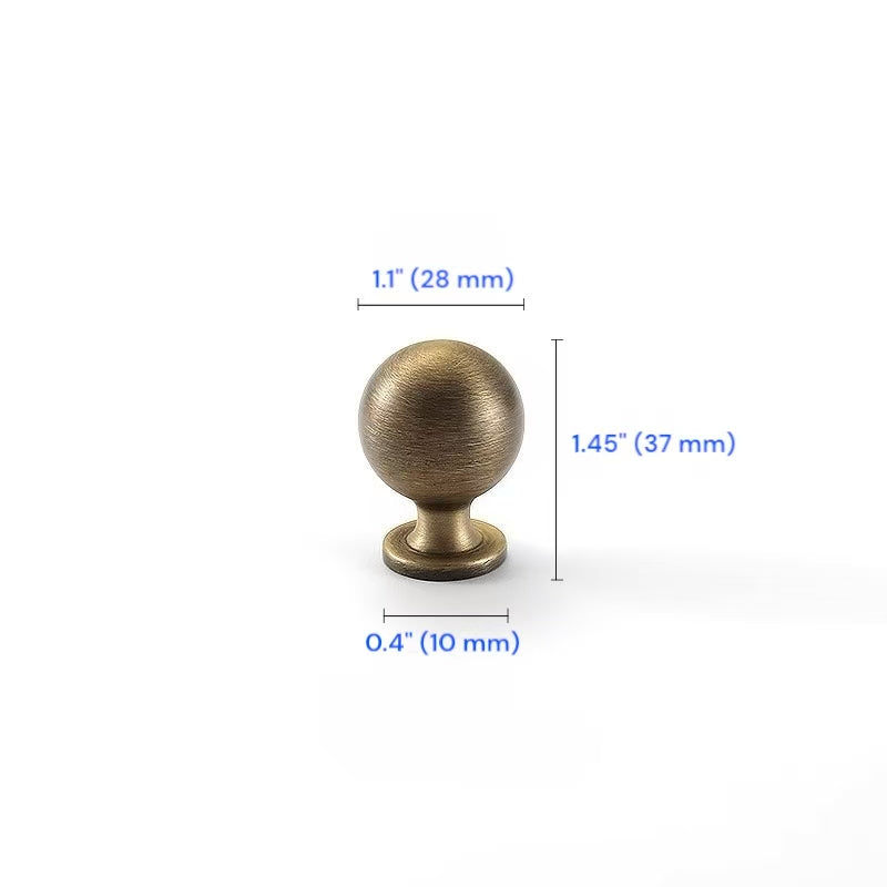 Antique Bronze Cabinet Bar Pull 96 128 160 224 mm|Brass Drawer Ball Knob for Retro Decor