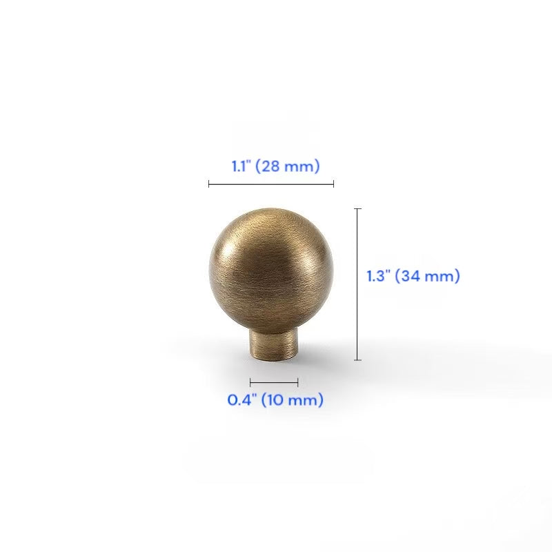 Antique Bronze Cabinet Bar Pull 96 128 160 224 mm|Brass Drawer Ball Knob for Retro Decor