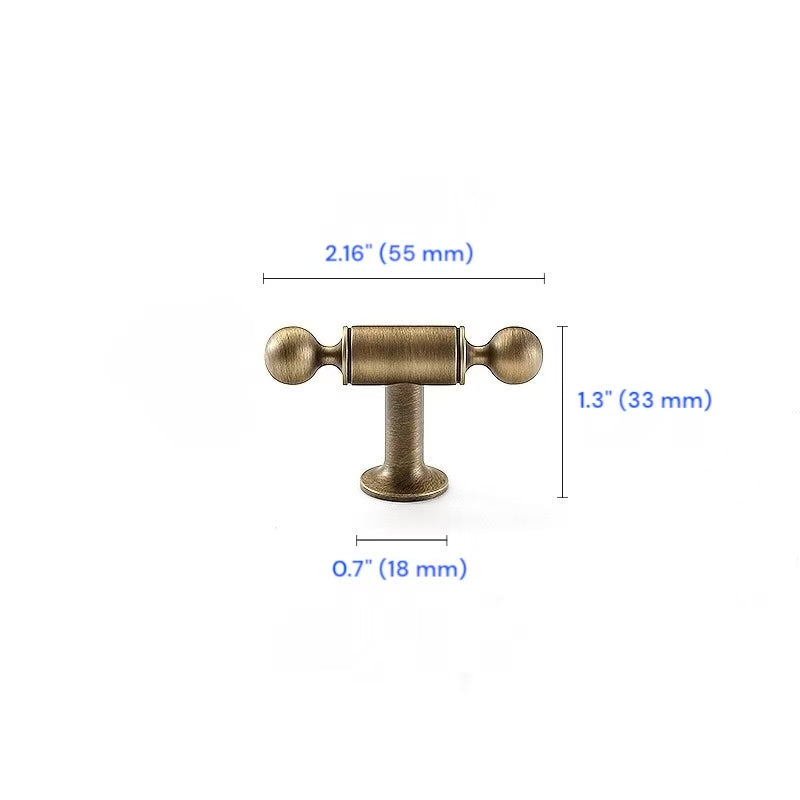 Antique Bronze Cabinet Bar Pull 96 128 160 224 mm|Brass Drawer Ball Knob for Retro Decor