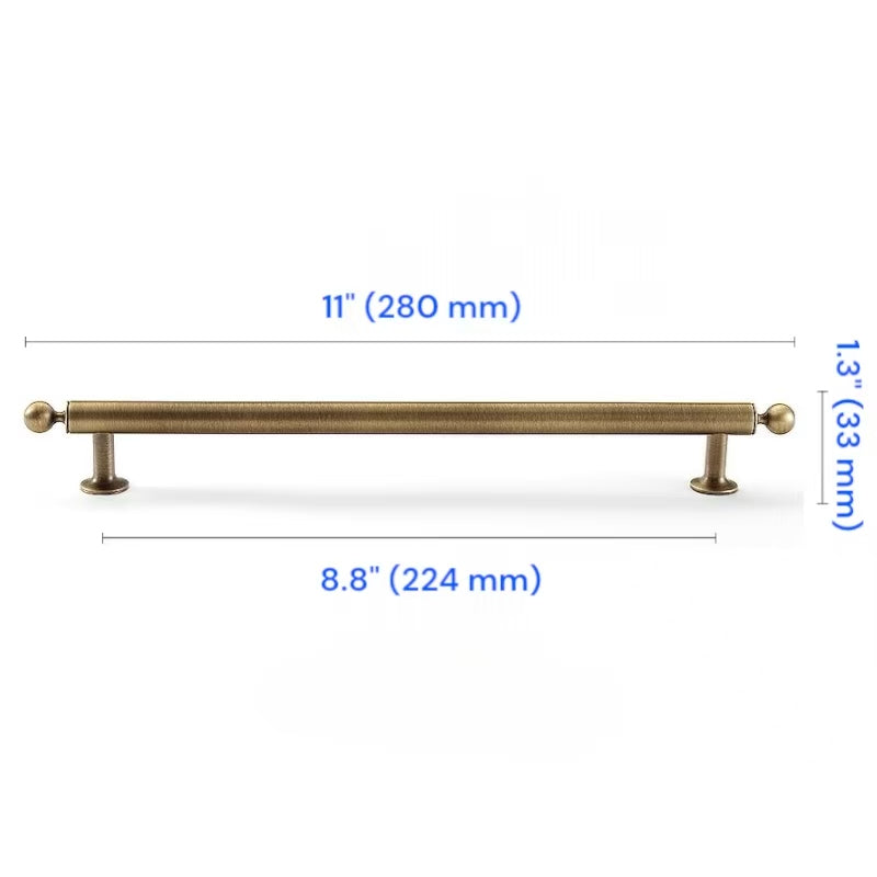 Antique Bronze Cabinet Bar Pull 96 128 160 224 mm|Brass Drawer Ball Knob for Retro Decor