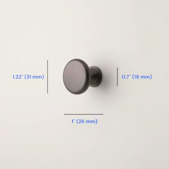 Dark Gray Cabinet D Pull | Round Drawer Knob | Modern Minimalist Kitchen Hardware