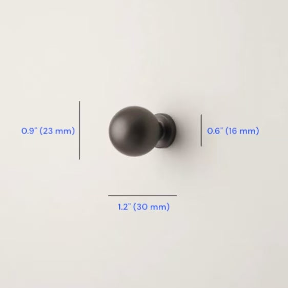 Dark Gray Cabinet D Pull | Round Drawer Knob | Modern Minimalist Kitchen Hardware