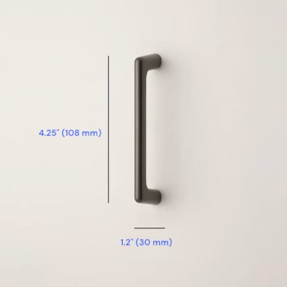 Dark Gray Cabinet D Pull | Round Drawer Knob | Modern Minimalist Kitchen Hardware