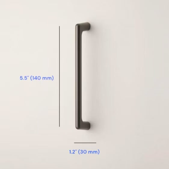Dark Gray Cabinet D Pull | Round Drawer Knob | Modern Minimalist Kitchen Hardware