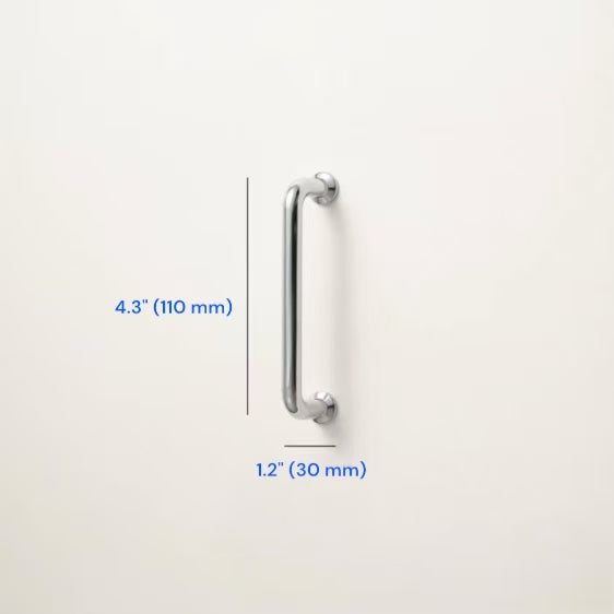 Polished Chrome Cupboard D Handle | Minimalist Cabinet Pull - 96 128 192 mm