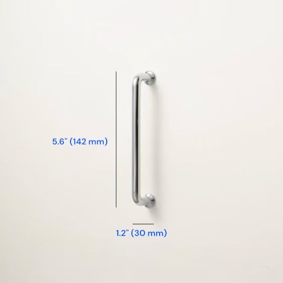 Polished Chrome Cupboard D Handle | Minimalist Cabinet Pull - 96 128 192 mm