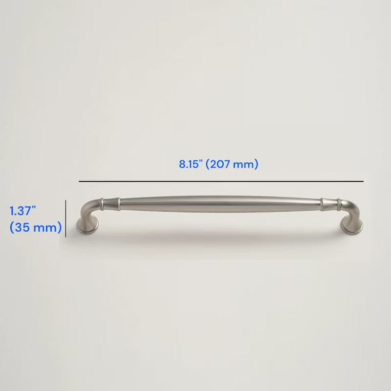 Brushed Nickel Cabinet D Handle | Round Knob | Gingko Drop Pull