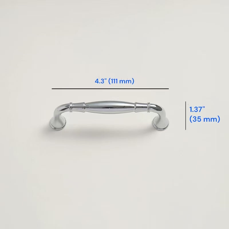 Polished Chrome Cabinet D Handle|Round Knob | Gingko Drop Pull