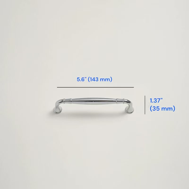 Polished Chrome Cabinet D Handle|Round Knob | Gingko Drop Pull