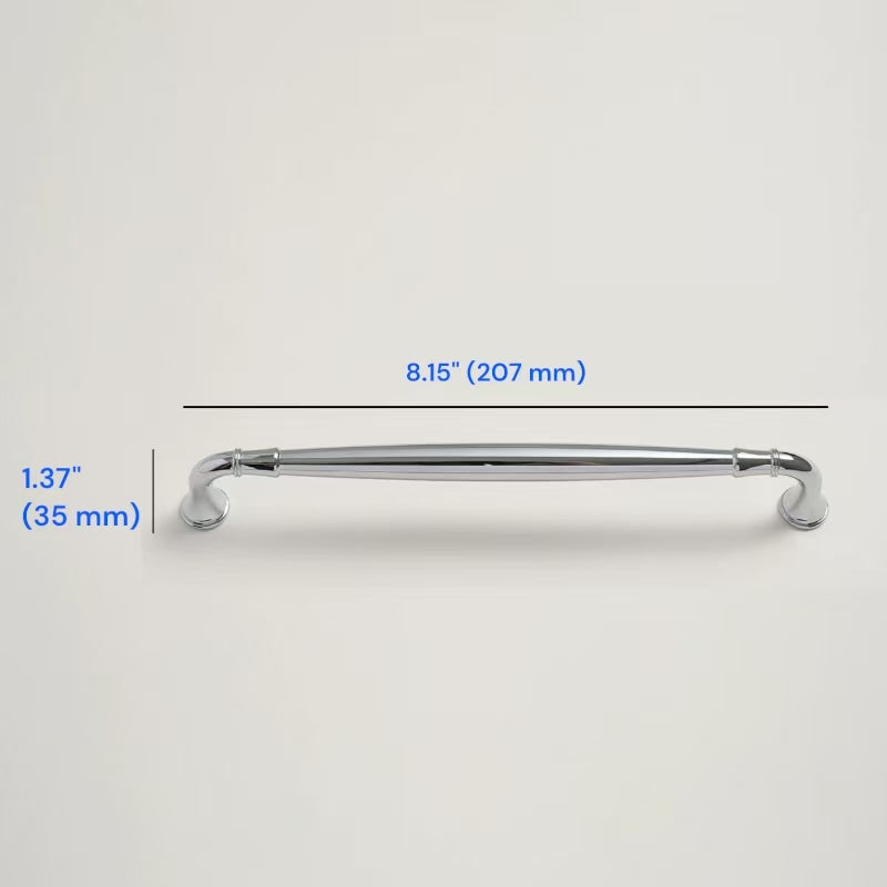 Polished Chrome Cabinet D Handle|Round Knob | Gingko Drop Pull