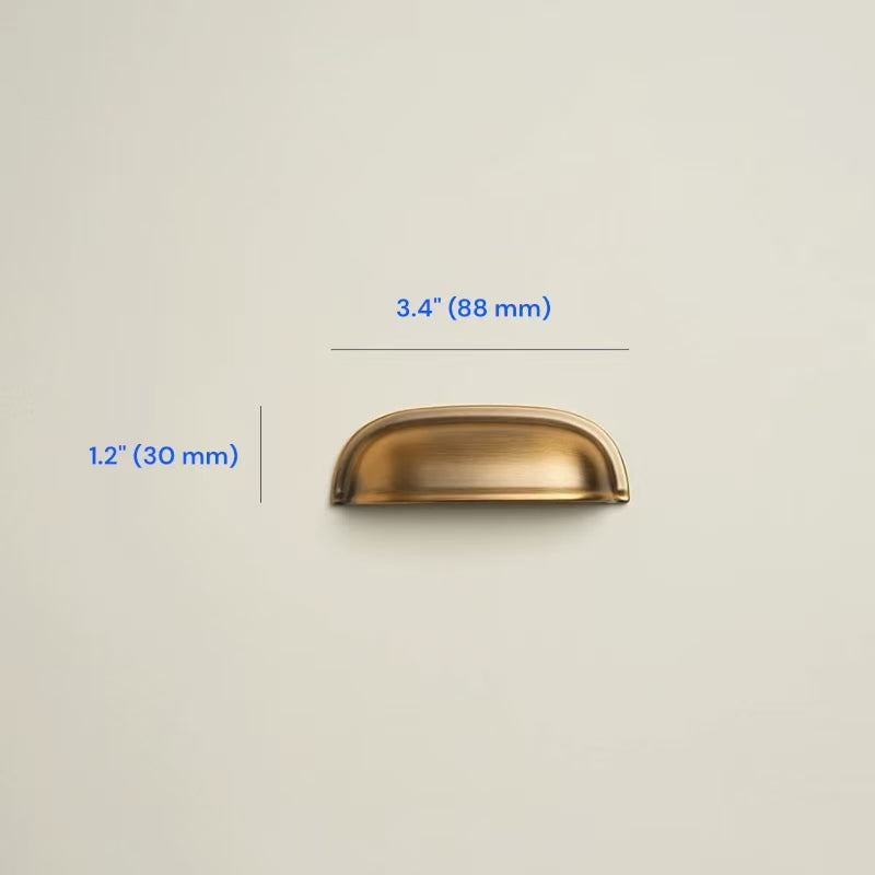 Aged Bronze Cabinet Handle, Cup Pull, Drawer Knob, Ginkgo Leaf Drop Pull