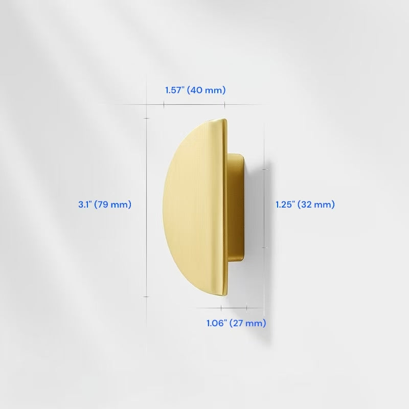 Semicircle Cabinet Pulls 32 64 mm in Brushed Gold, Nickel, Antique Bronze