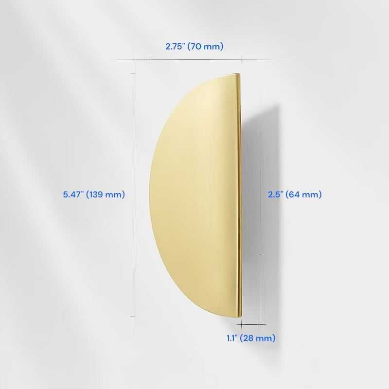 Semicircle Cabinet Pulls 32 64 mm in Brushed Gold, Nickel, Antique Bronze