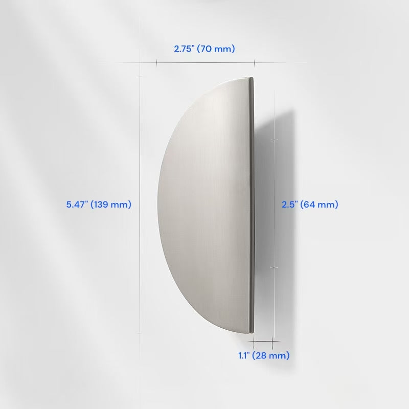 Semicircle Cabinet Pulls 32 64 mm in Brushed Gold, Nickel, Antique Bronze