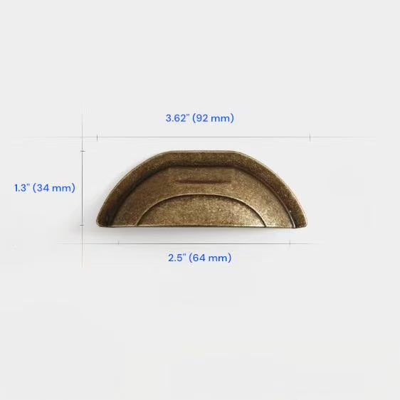 2.5" 3.75" Centers Cup Drawer Pulls in Brushed Gold, Nickel, Polished Chrome, Antique Bronze, 64 96 mm