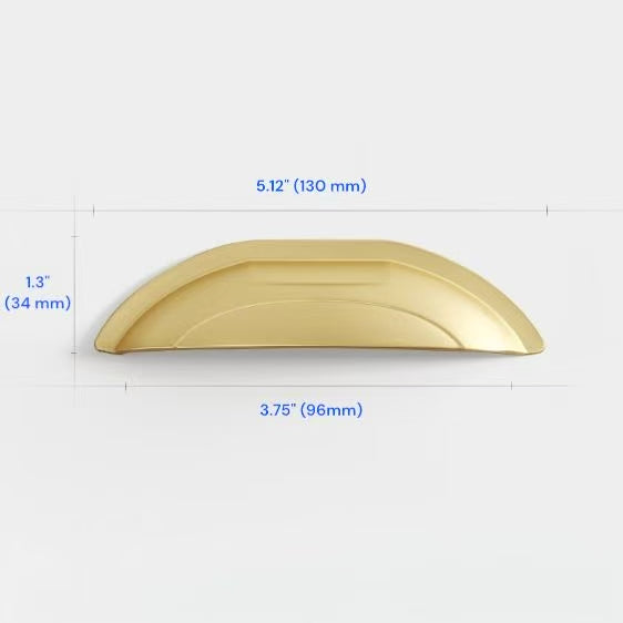 2.5" 3.75" Centers Cup Drawer Pulls in Brushed Gold, Nickel, Polished Chrome, Antique Bronze, 64 96 mm
