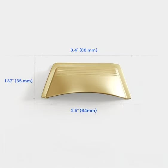 2.5" 3.75" Centers Cup Drawer Pulls in Brushed Gold, Nickel, Polished Chrome, Antique Bronze, 64 96 mm