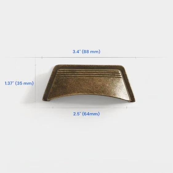 2.5" 3.75" Centers Cup Drawer Pulls in Brushed Gold, Nickel, Polished Chrome, Antique Bronze, 64 96 mm