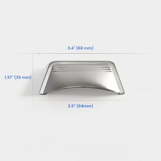 2.5" 3.75" Centers Cup Drawer Pulls in Brushed Gold, Nickel, Polished Chrome, Antique Bronze, 64 96 mm