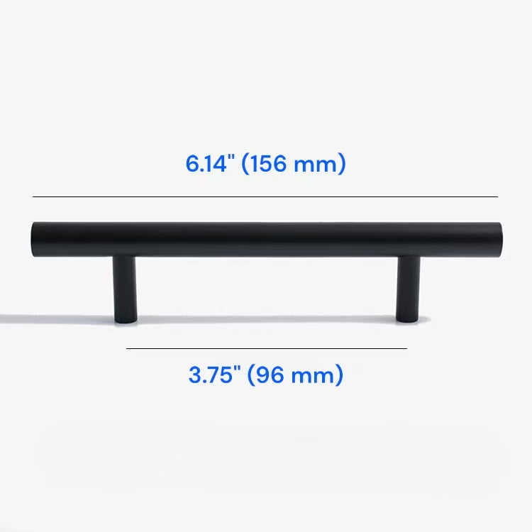 Minimalist Matte Black Cabinet Bar Pulls & Knobs, Solid Brass, 96 128 160 224 320 mm