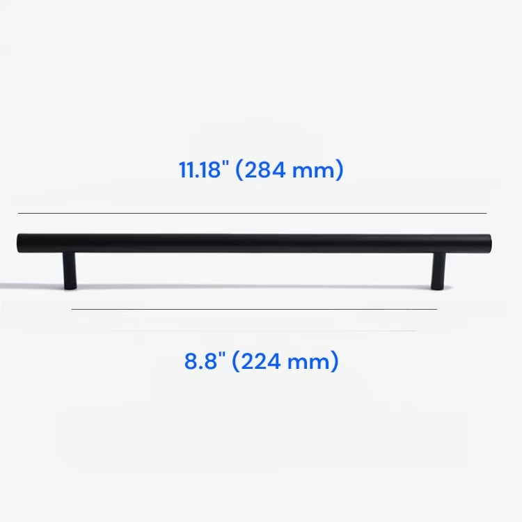 Minimalist Matte Black Cabinet Bar Pulls & Knobs, Solid Brass, 96 128 160 224 320 mm