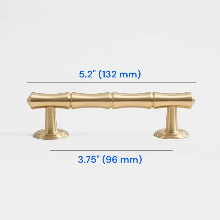 Bamboo Cabinet Pulls, Brushed Brass, Oriental Classic Kitchen Hardware