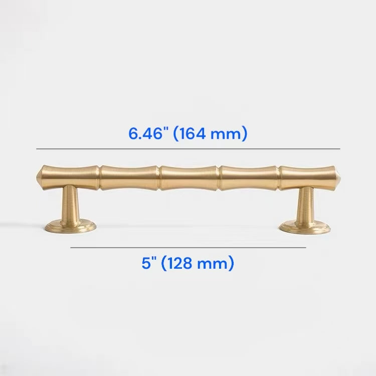 Bamboo Cabinet Pulls, Brushed Brass, Oriental Classic Kitchen Hardware