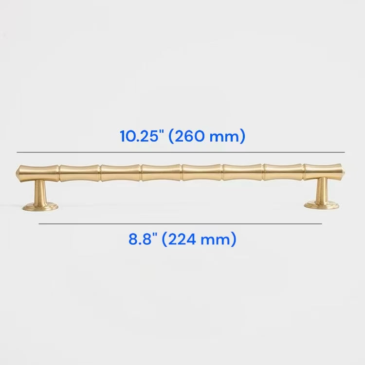 Bamboo Cabinet Pulls, Brushed Brass, Oriental Classic Kitchen Hardware