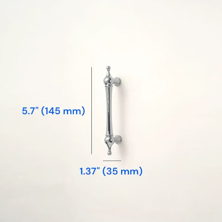 European Polished Chrome Cabinet Handle, Round Drawer Knob, Contemporary Kitchen Hardware
