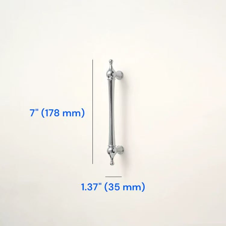 European Polished Chrome Cabinet Handle, Round Drawer Knob, Contemporary Kitchen Hardware