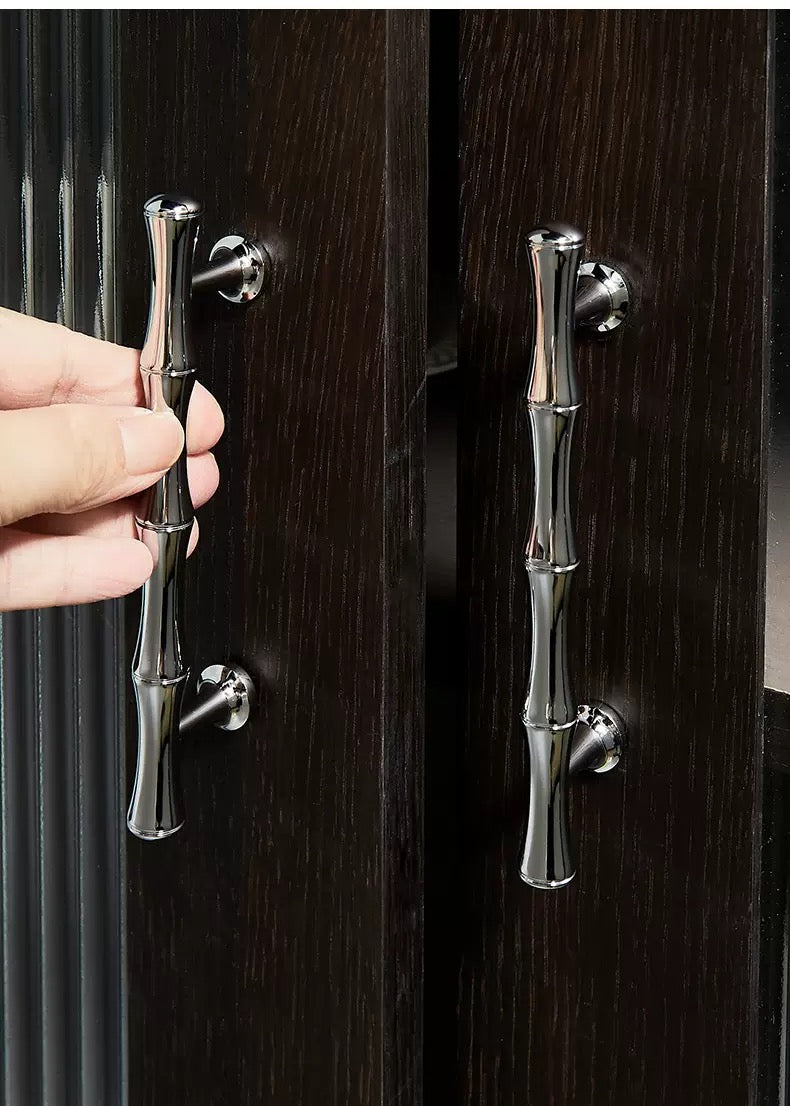 Asian inspired bamboo kitchen cupboard pulls