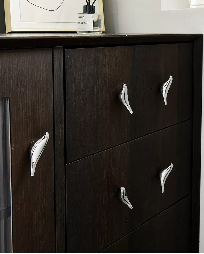 Polished chrome bird cupboard knobs for modern homes