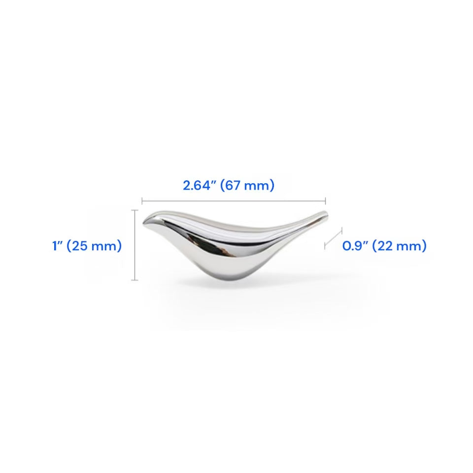 Bird Shaped Drawer Knobs, Solid Brass, Polished Chrome, Modern Kitchen Hardware