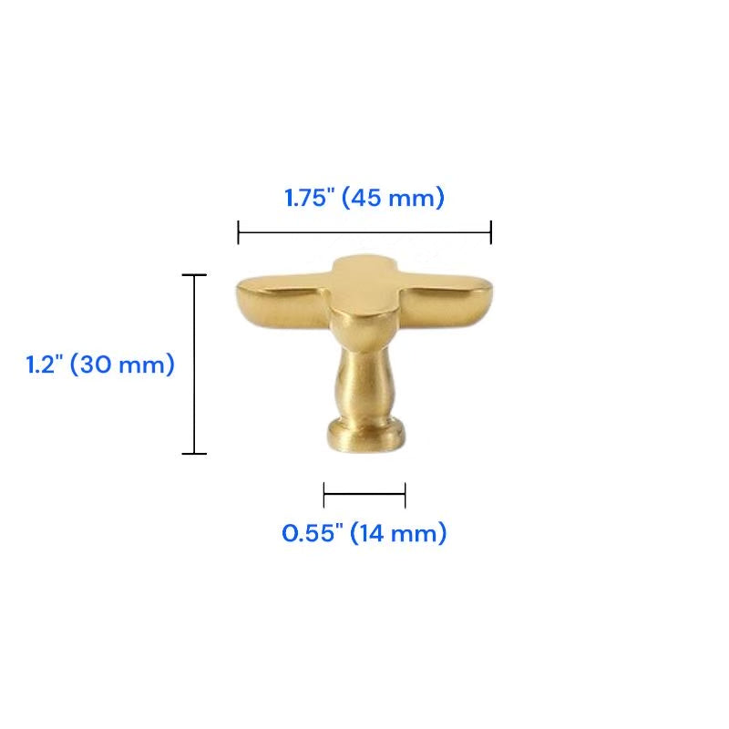 Plus Minus Symbol Cabinet Knobs, Solid Brass, Modern Kitchen Hardware