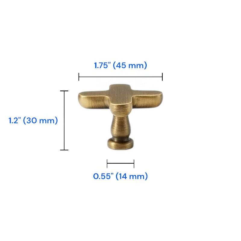 Plus Minus Symbol Cabinet Knobs, Solid Brass, Modern Kitchen Hardware