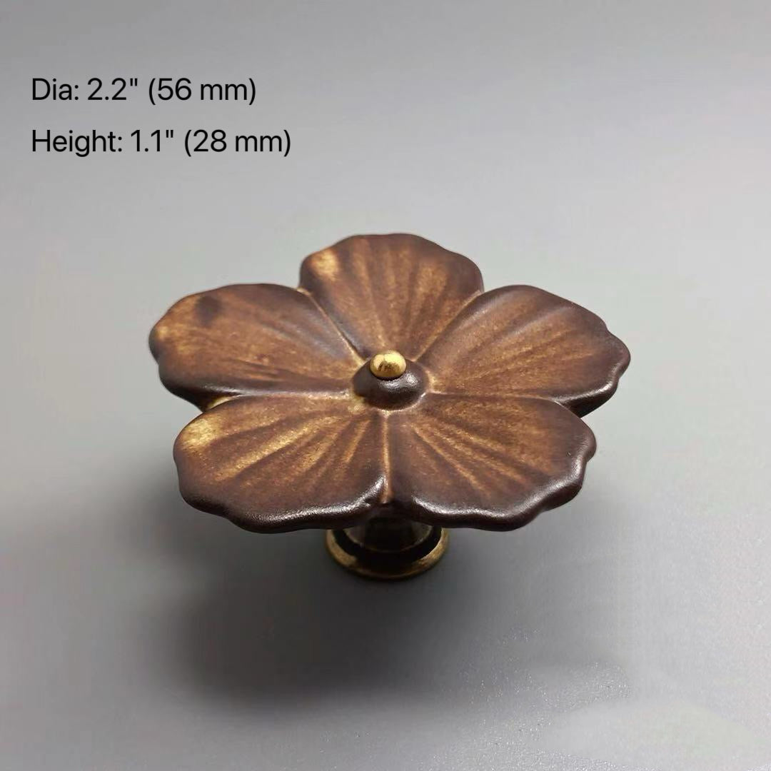 Ceramic Floral Cabinet Knob, Asian Inspired Drawer Pull, Art Deco Kitchen Hardware