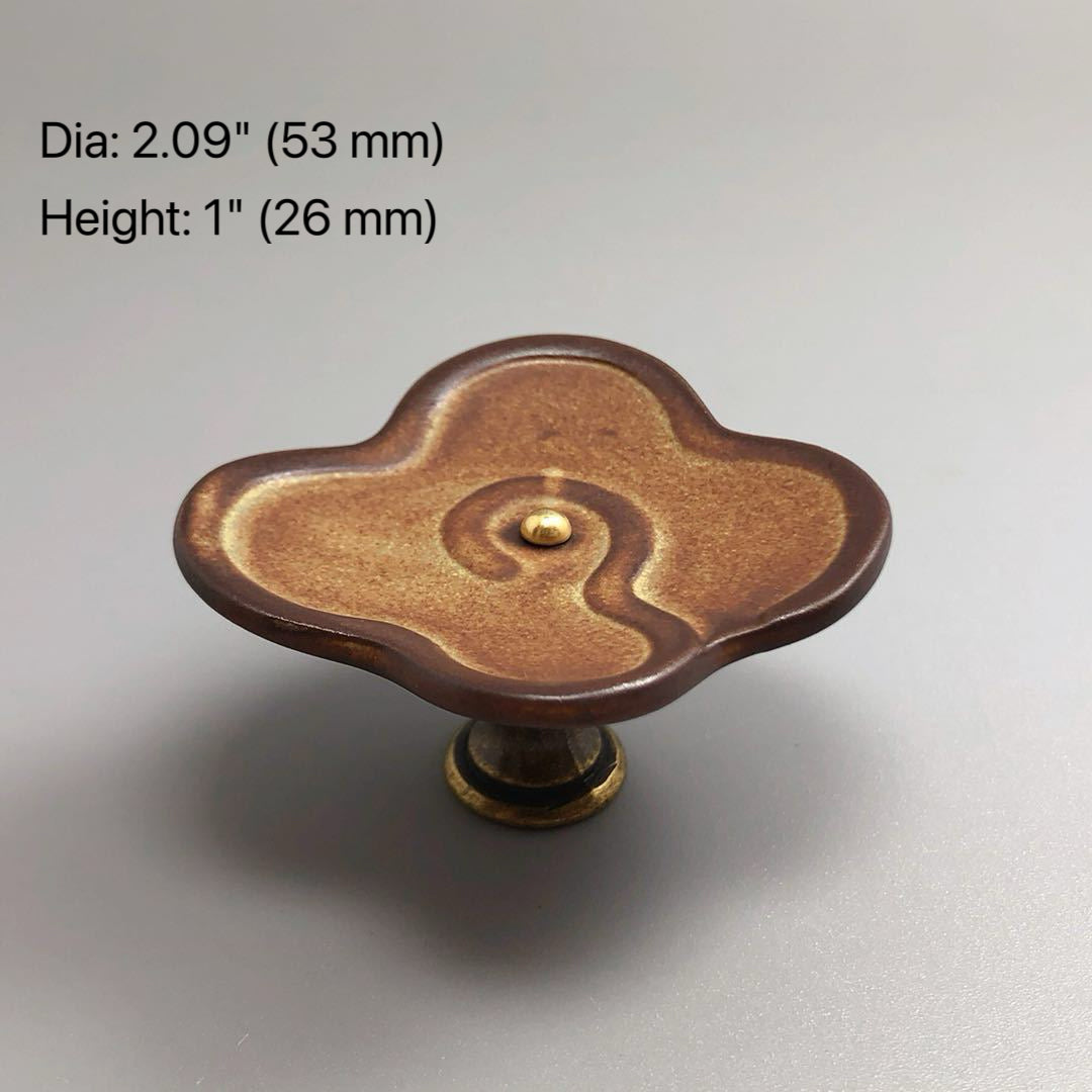 Ceramic Floral Cabinet Knob, Asian Inspired Drawer Pull, Art Deco Kitchen Hardware