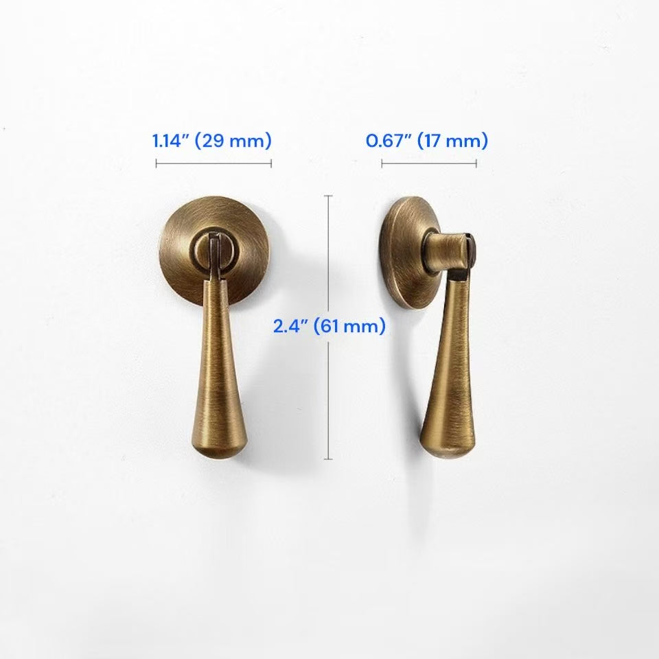 Aged Bronze Cabinet Handles, Solid Brass, Vintage Look Vanity Pulls, Retro Kitchen Hardware