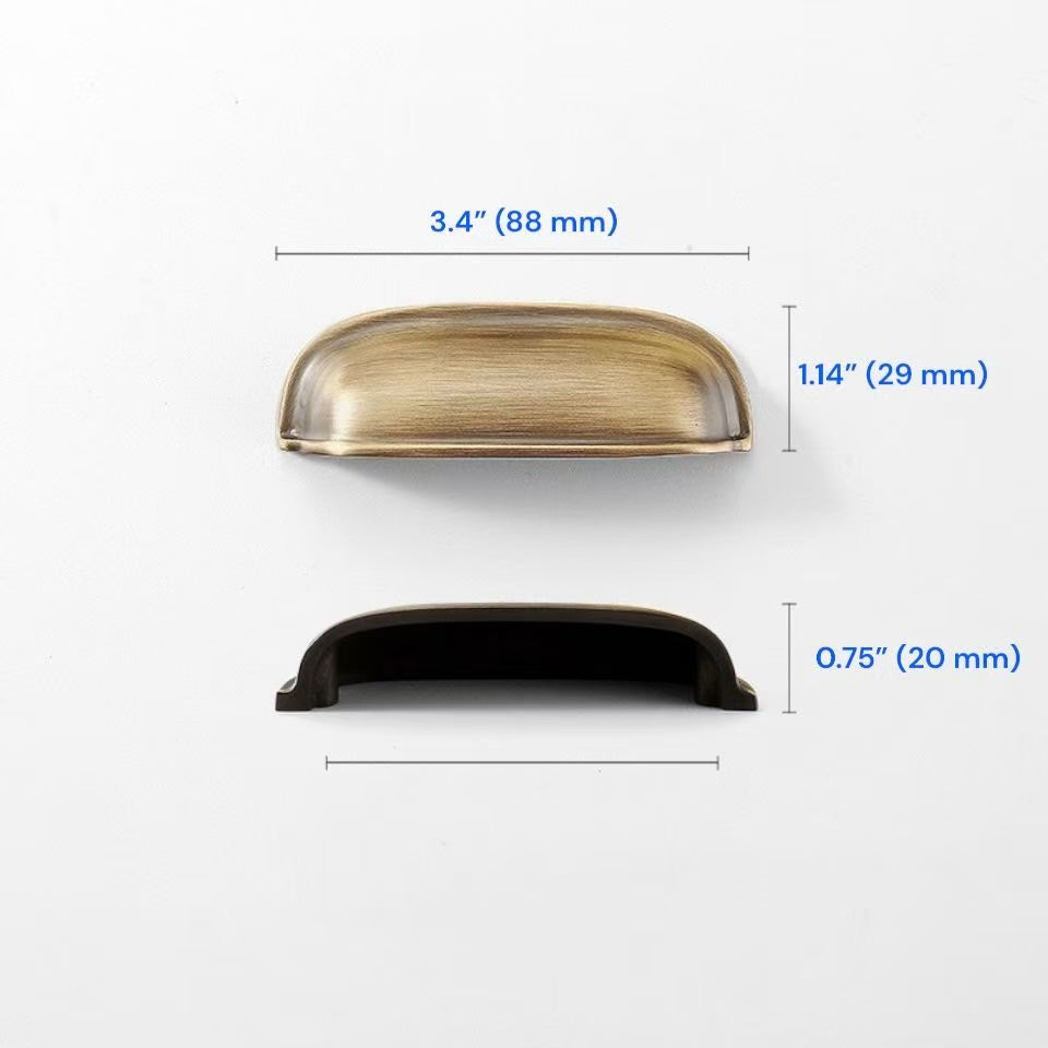 Aged Bronze Cabinet Handles, Solid Brass, Vintage Look Vanity Pulls, Retro Kitchen Hardware
