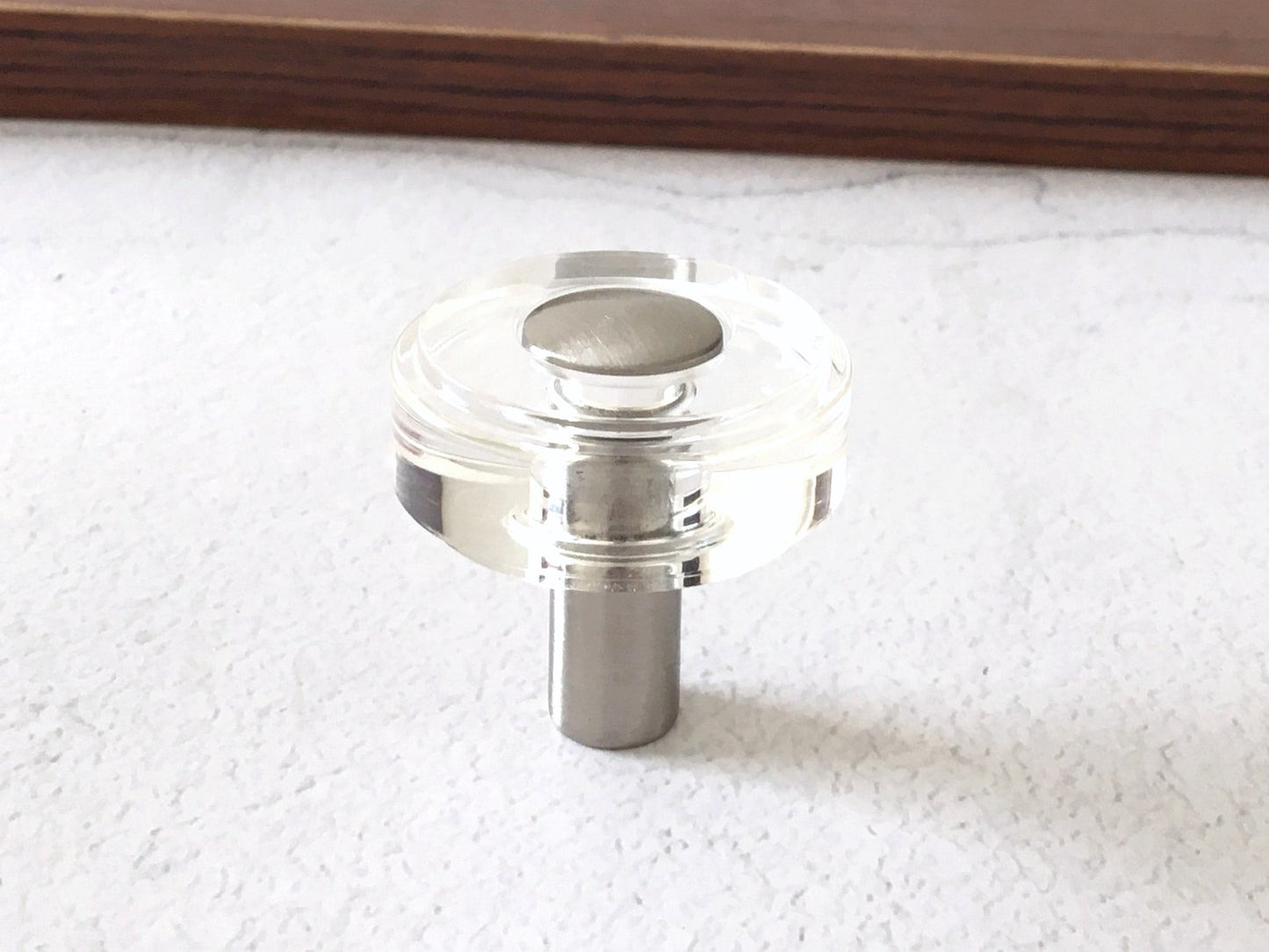 Acrylic Drawer Pulls, Lucite Cabinet Handles, Brushed Nickel Clear, Kitchen Hardware