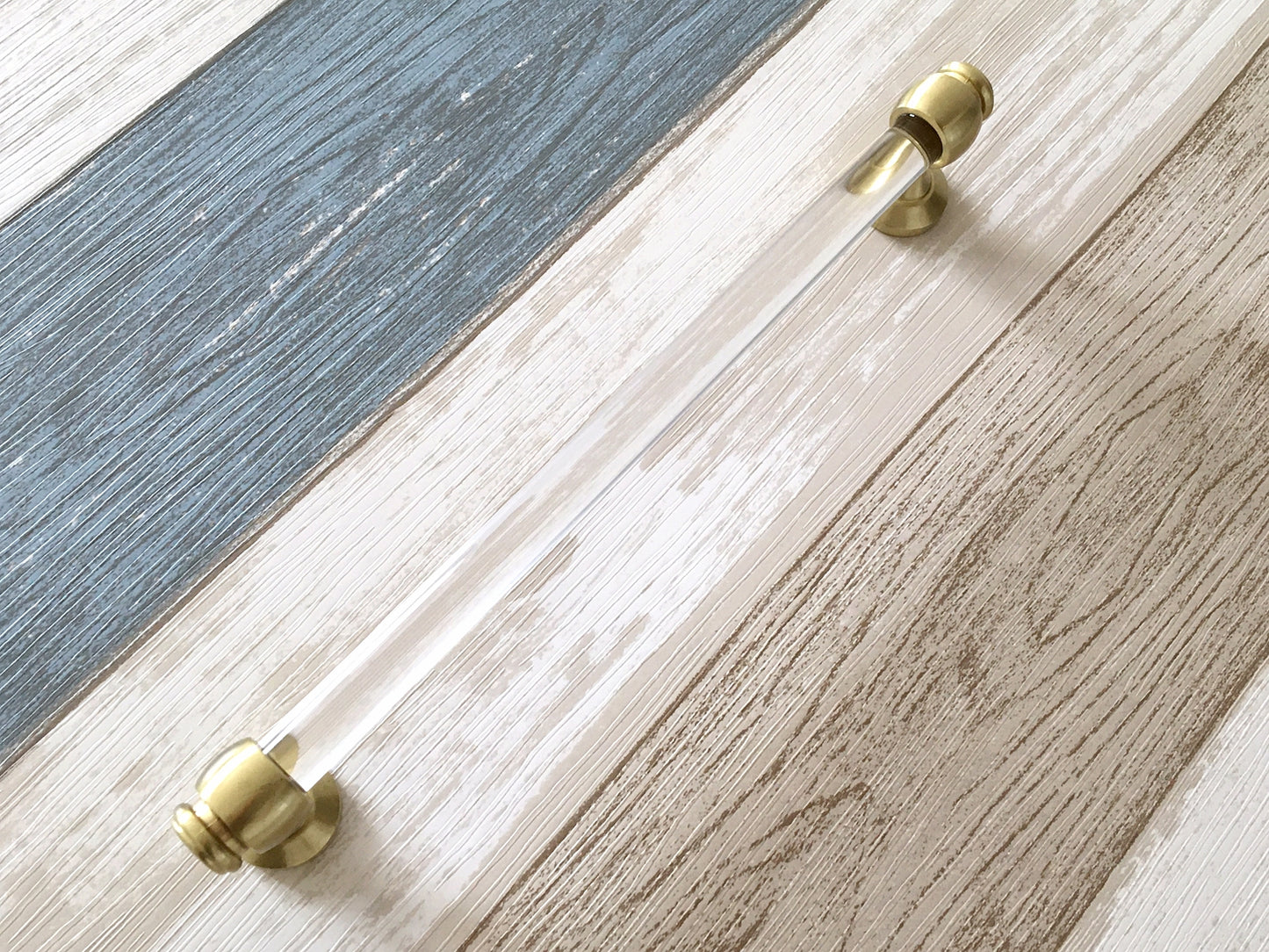 Acrylic Drawer Pulls, Lucite Cabinet Handles, Brushed Gold Clear, Kitchen Hardware