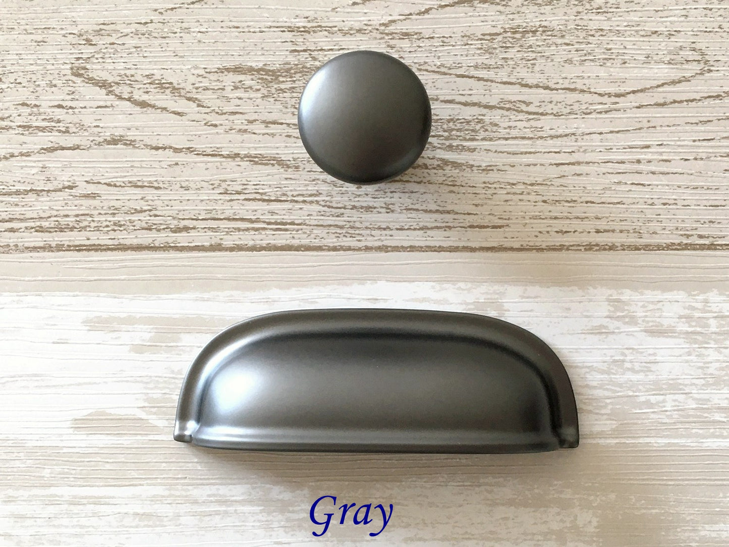 2.5" Cup Drawer Pull, Cabinet Knobs, 64 mm Centers, White Black Gold Nickel Gray